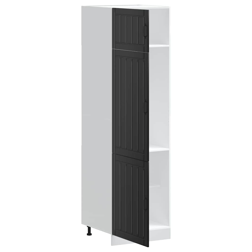 "Lucca" Black Engineered Wood Kitchen Cabinet