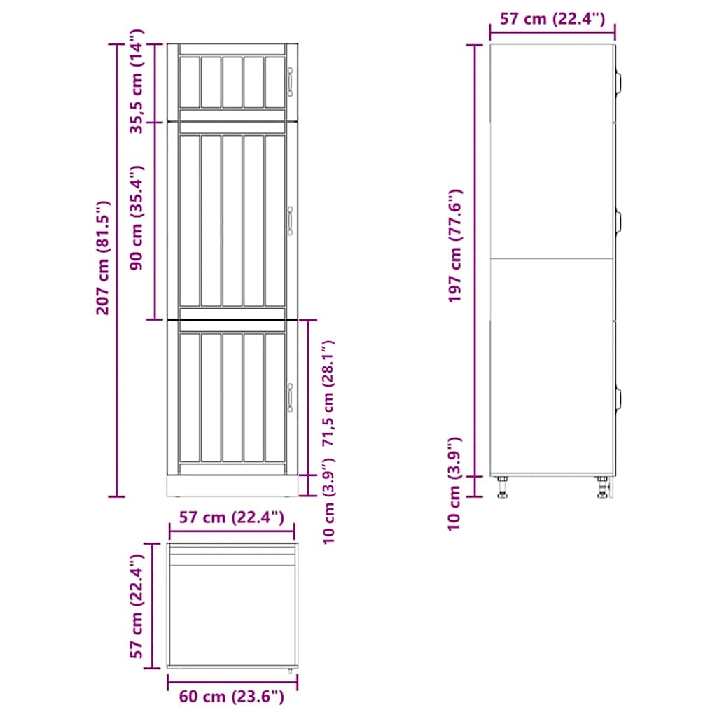 Kitchen cabinet "Lucca" Brown oak, engineered wood