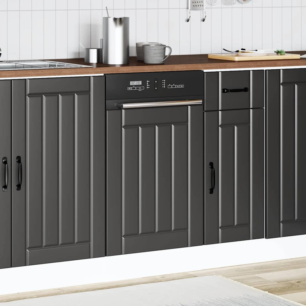 Trauku mazgājamās mašīnas panelis "Lucca" Black Engineered Wood