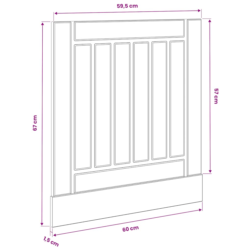 trauku mazgājamās mašīnas panelis "Lucca" White Engineered Wood