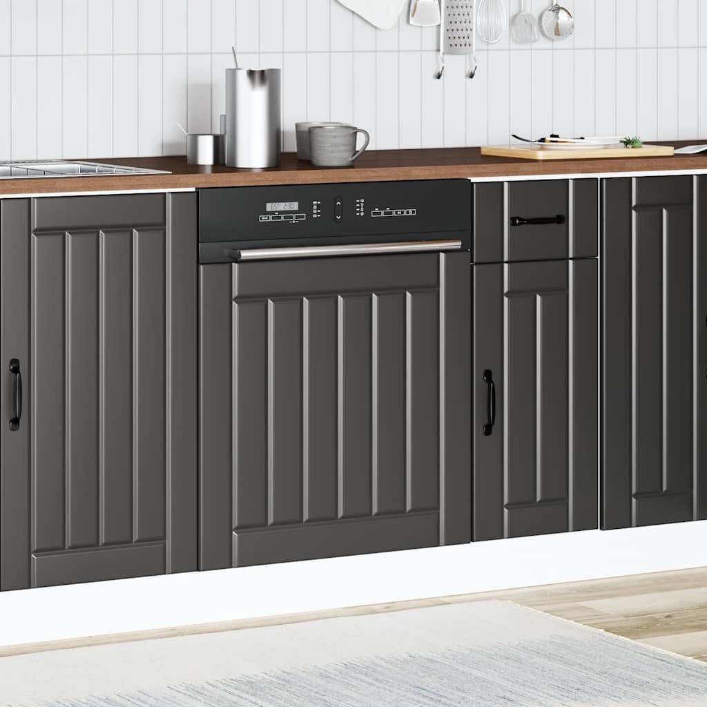 dishwasher panel "Lucca" Black Engineered Wood