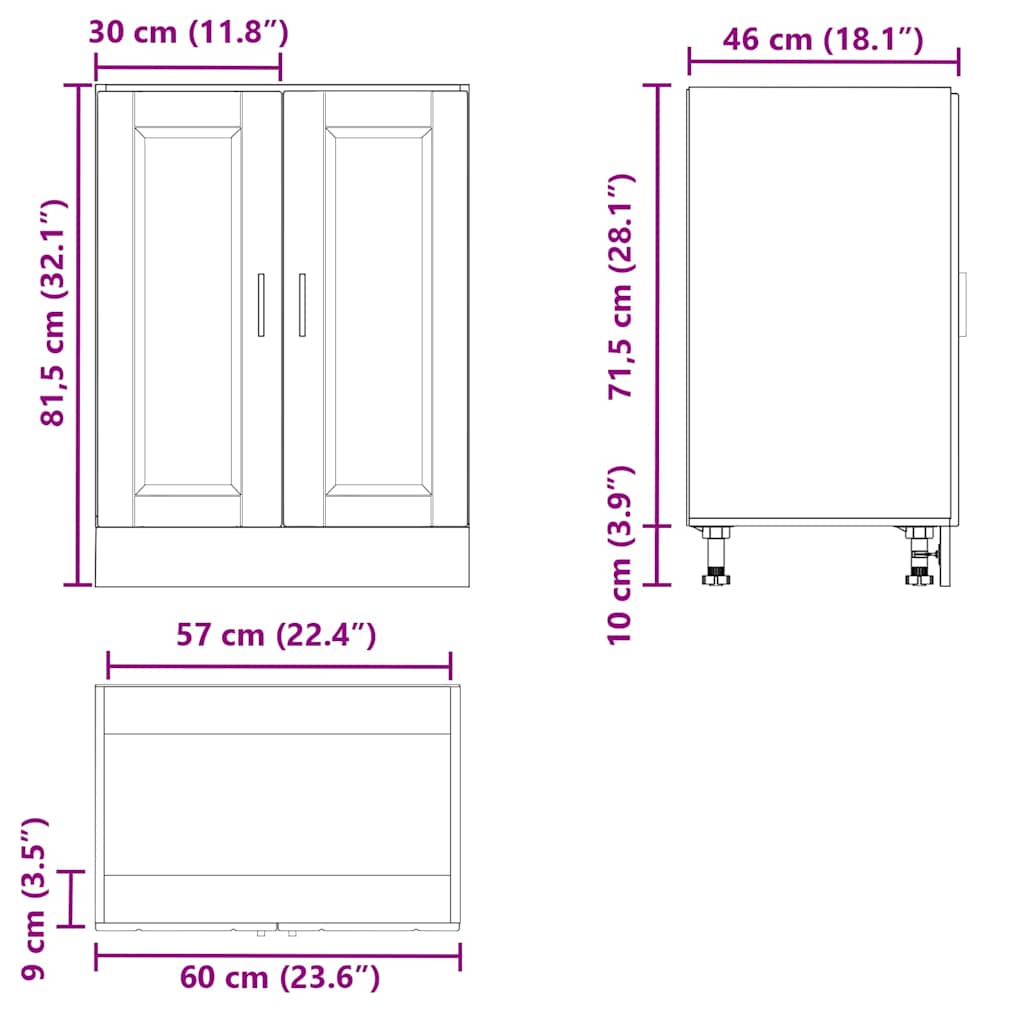 Kitchen cabinet, Porto, white, engineered wood