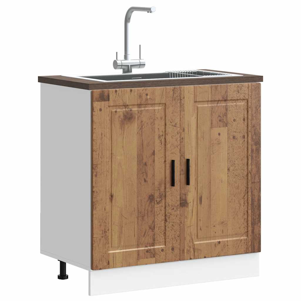 Porto old wood washbasin cabinet 80x46x81.5 cm