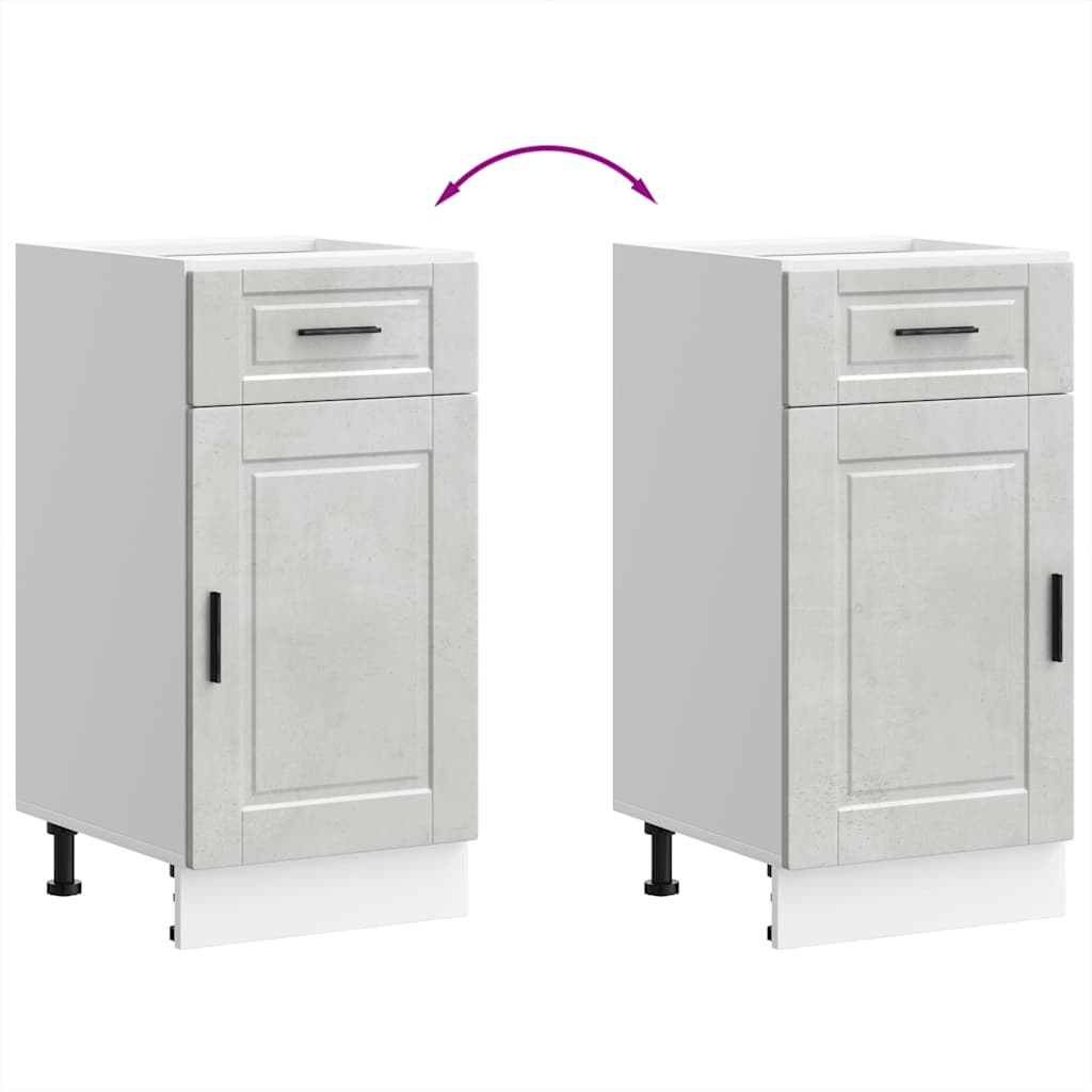 Kitchen cabinet, Porto, concrete grey, engineered wood