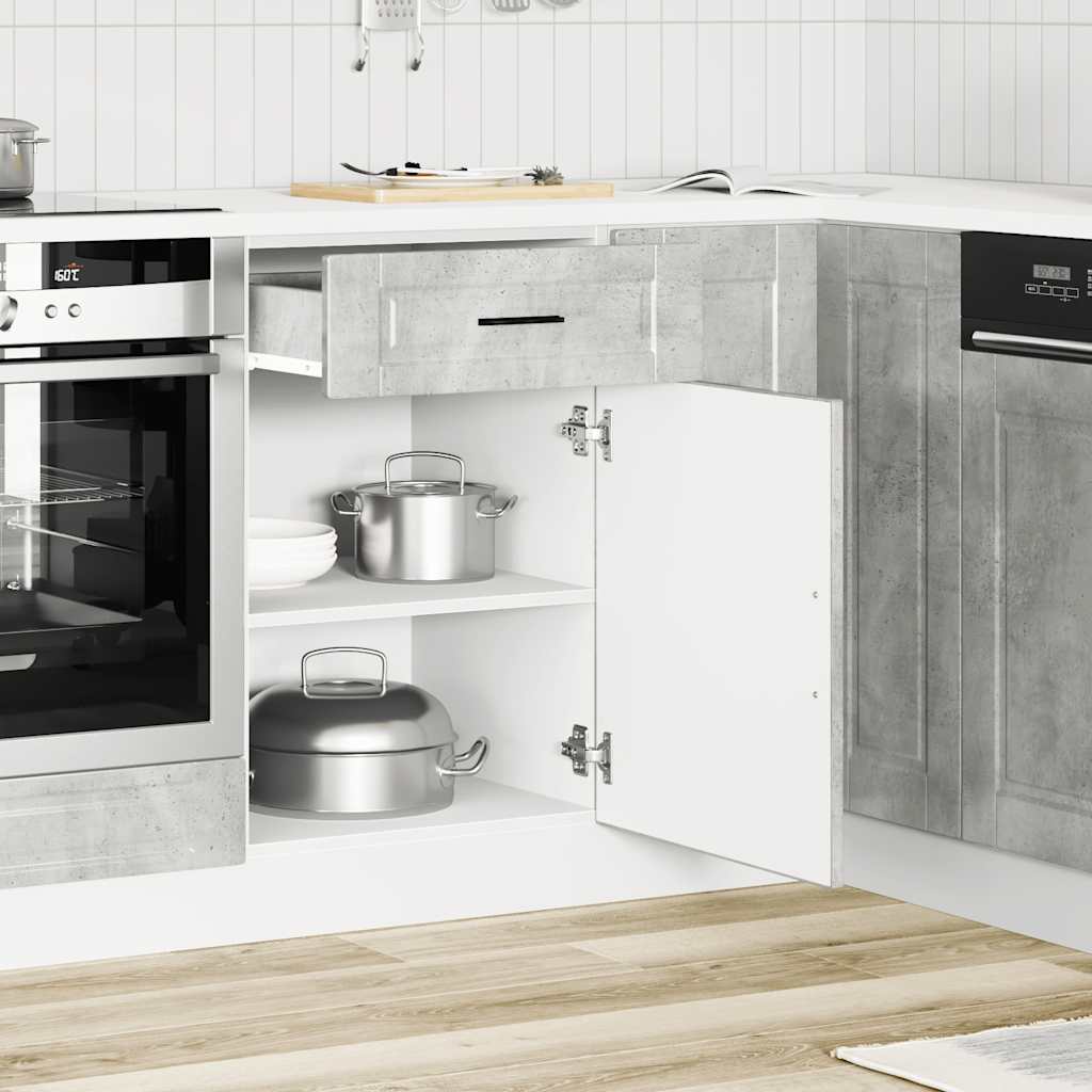 Kitchen cabinet, Porto, concrete grey, engineered wood