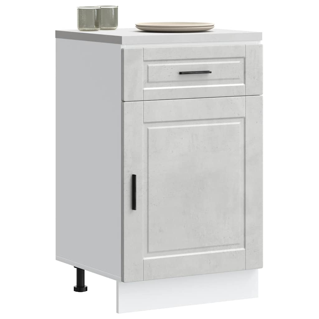 Kitchen cabinet, Porto, concrete grey, engineered wood