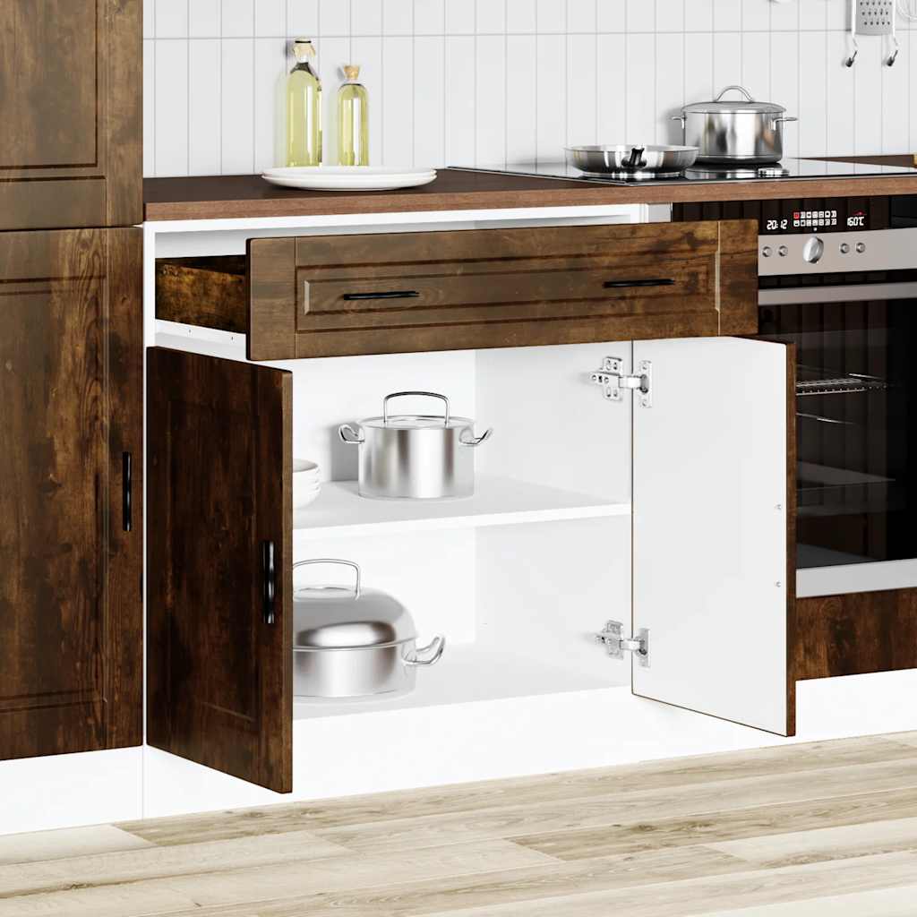 Kitchen cabinet, Porto, smoked oak, engineered wood