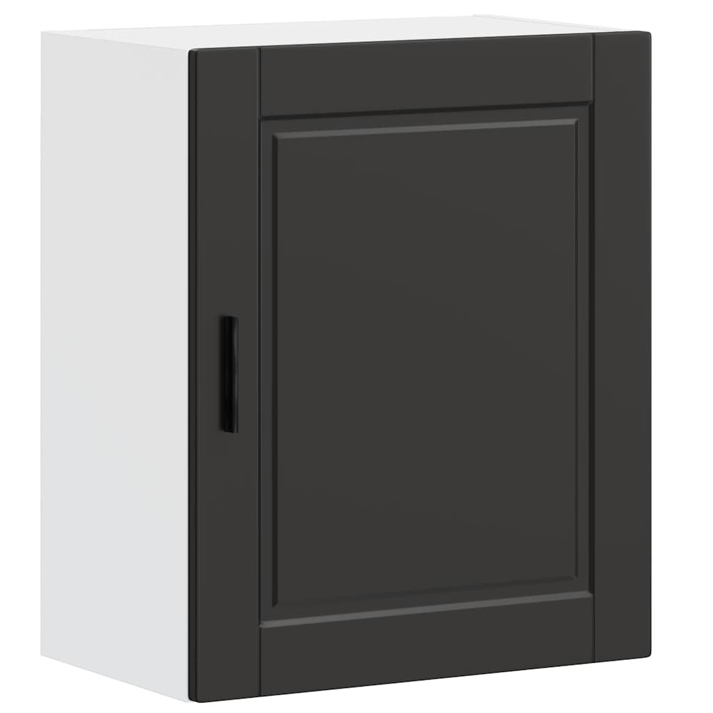 virtuvės sieninės spintelės 2 vnt "Porto" Black Engineered Wood