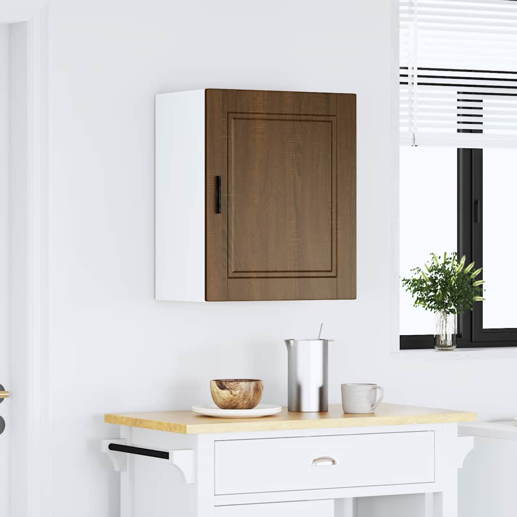Wall kitchen cabinet "Porto" Brown oak engineered wood