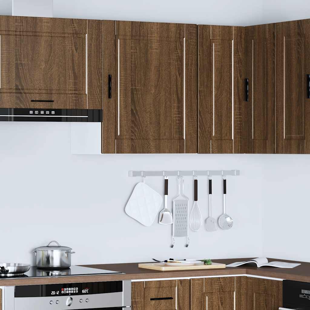 Wall kitchen cabinet "Porto" Brown oak engineered wood
