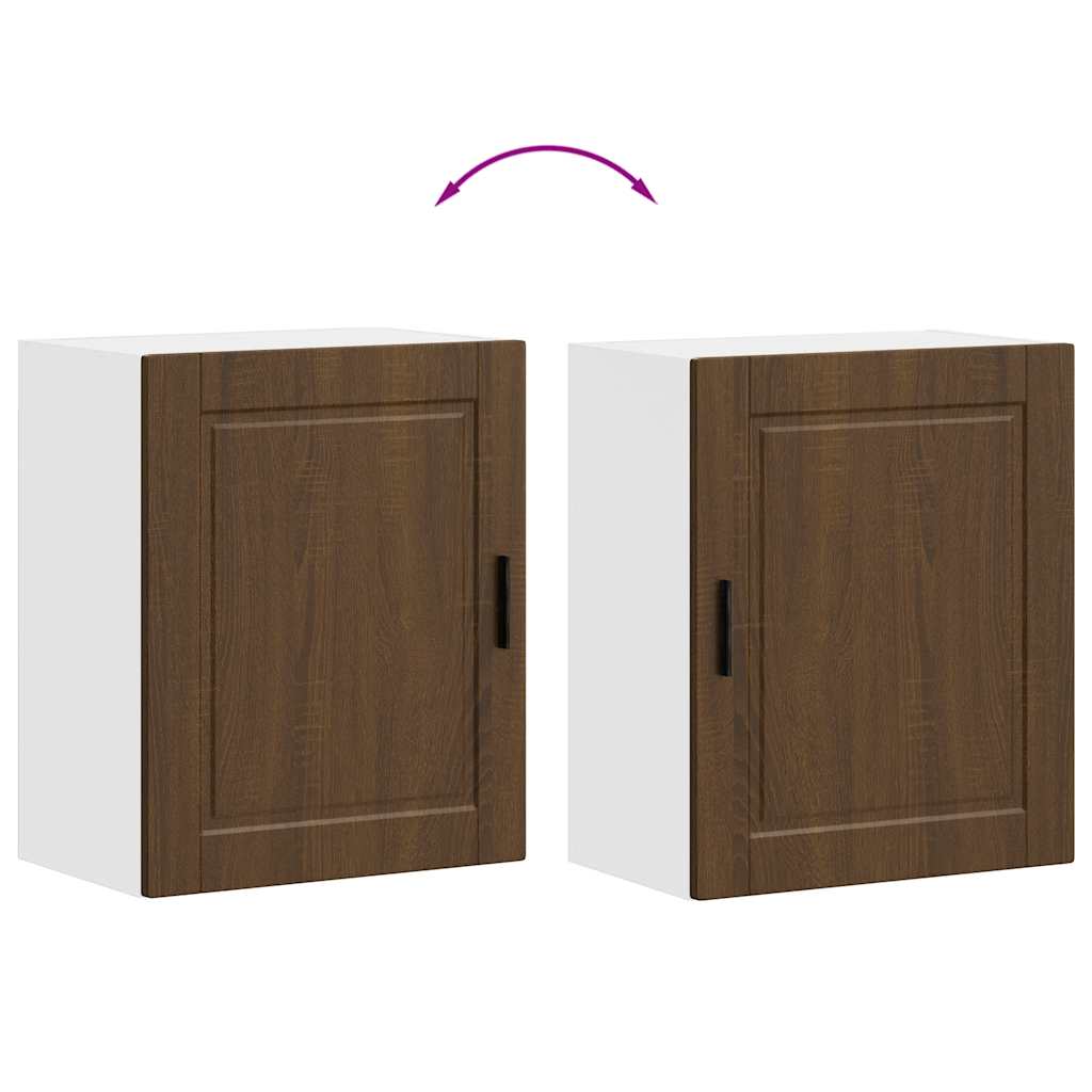 Wall kitchen cabinet "Porto" Brown oak engineered wood