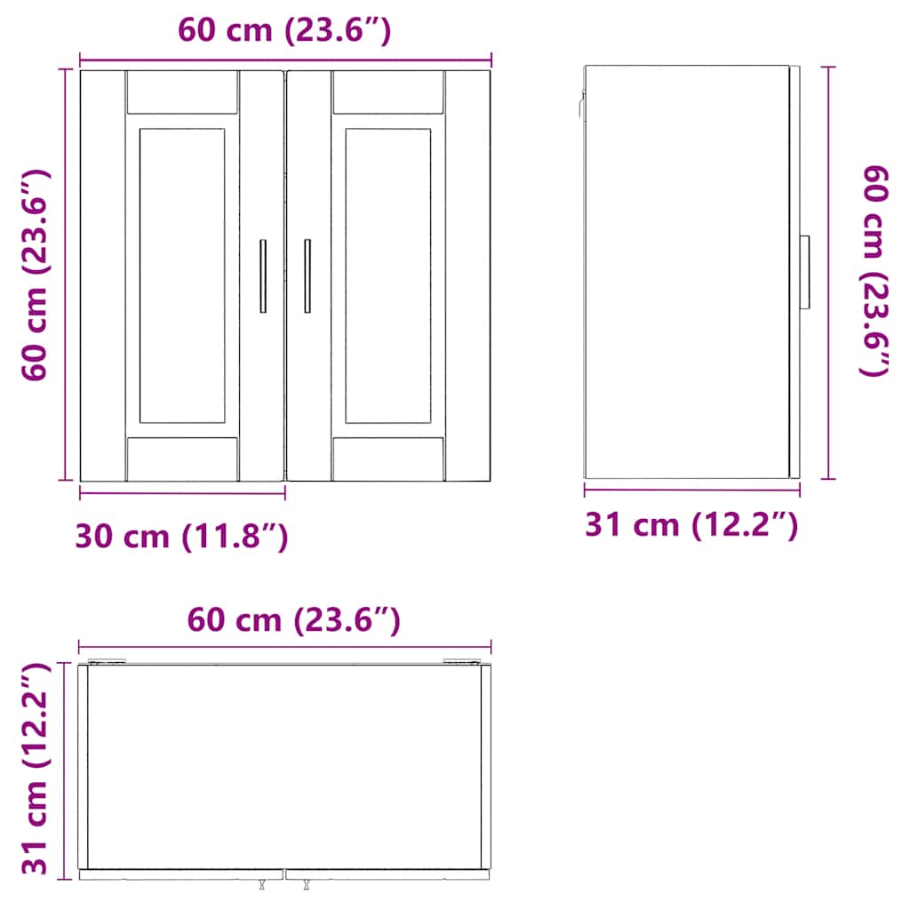Kitchen cabinet, Porto, grey, engineered wood