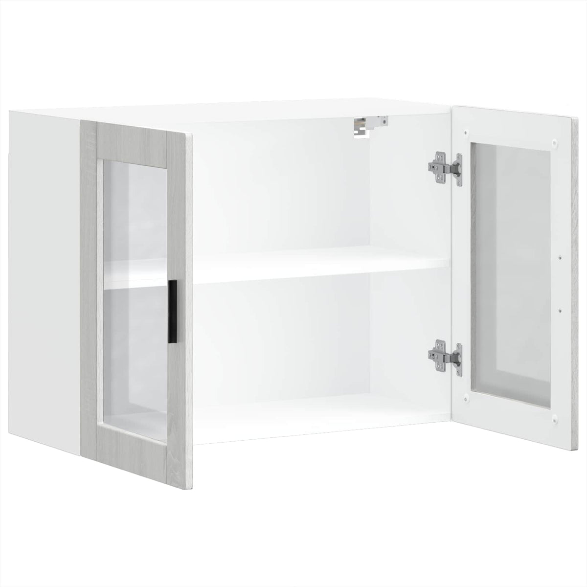 Kitchen cabinet with glass doors, Porto, grey