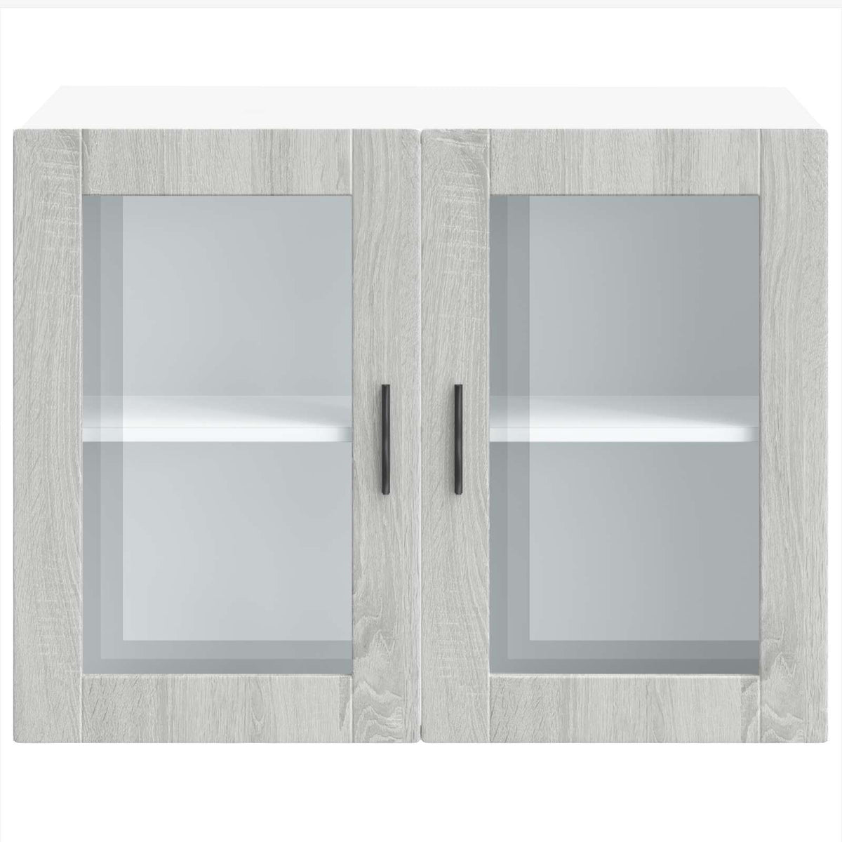 Kitchen cabinet with glass doors, Porto, grey