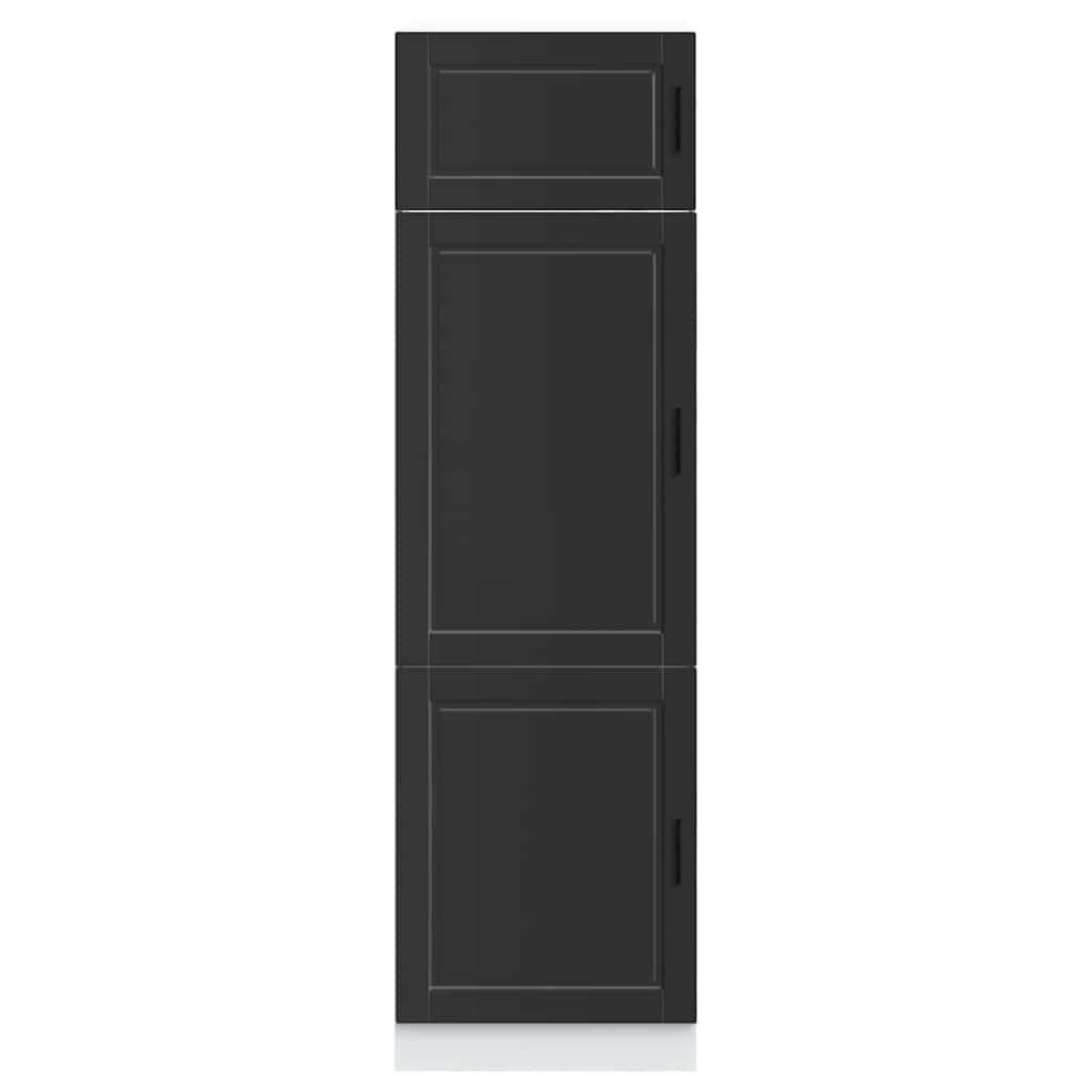 Virtuves skapis, Porto, melns, apstrādāta koksne