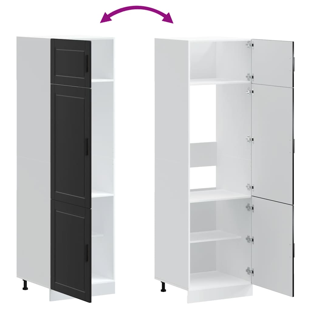 Kitchen cabinet, Porto, black, engineered wood