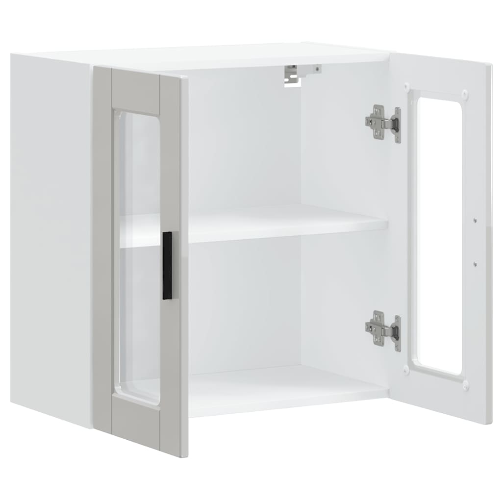 Kitchen cabinet with glass doors, Porto, white