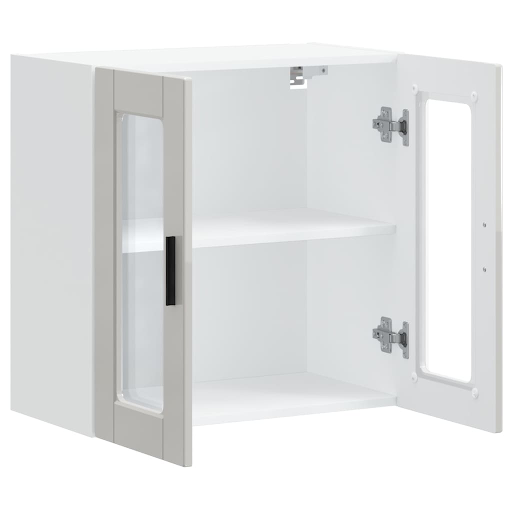 Kitchen cabinet with glass doors, Porto, white