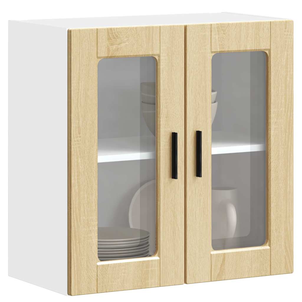 Kitchen cabinet with glass doors, Porto, Sonoma oak