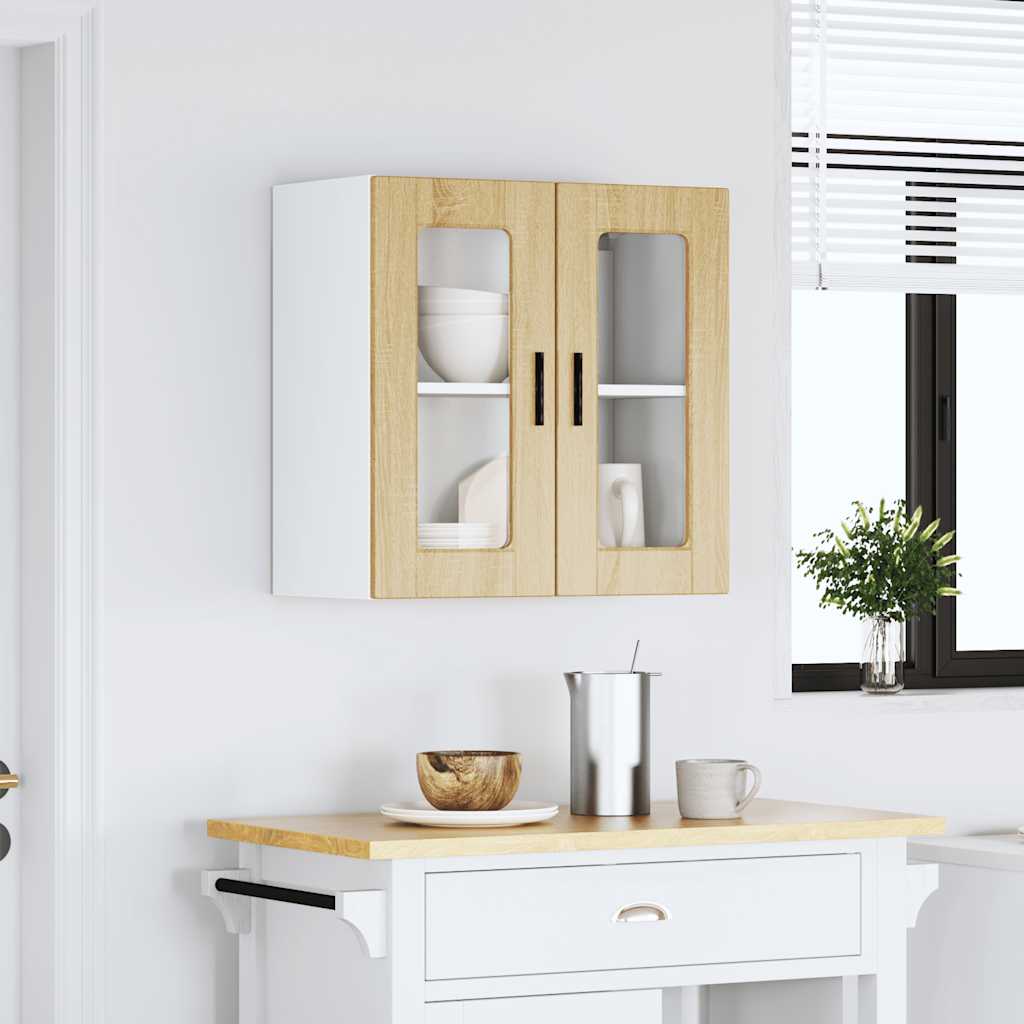 Kitchen cabinet with glass doors, Porto, Sonoma oak