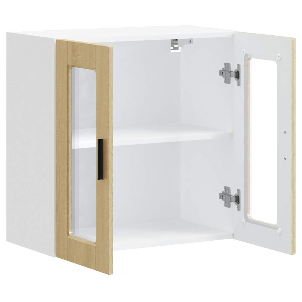 Kitchen cabinet with glass doors, Porto, Sonoma oak