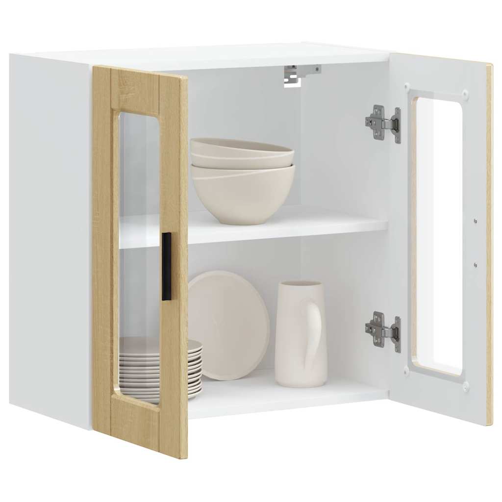 Kitchen cabinet with glass doors, Porto, Sonoma oak