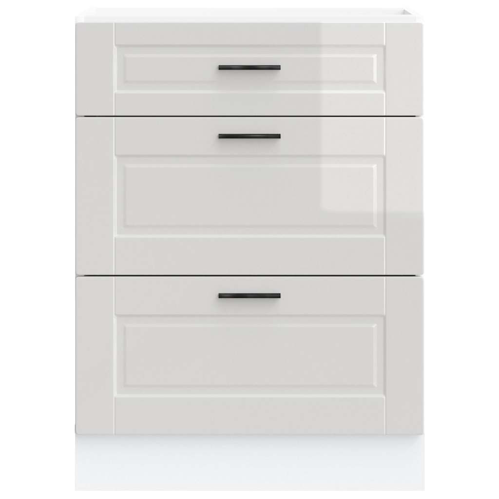 Kitchen cabinet, "Porto", glossy white, engineered wood