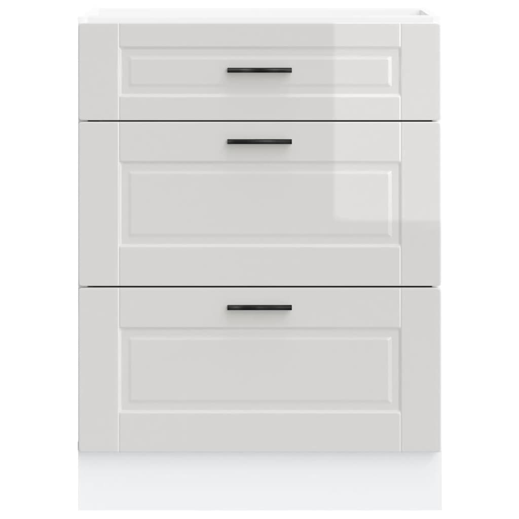 Kitchen cabinet, "Porto", glossy white, engineered wood