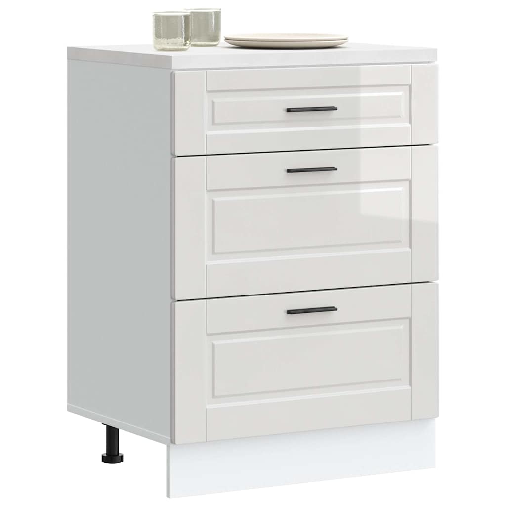 Kitchen cabinet, "Porto", glossy white, engineered wood
