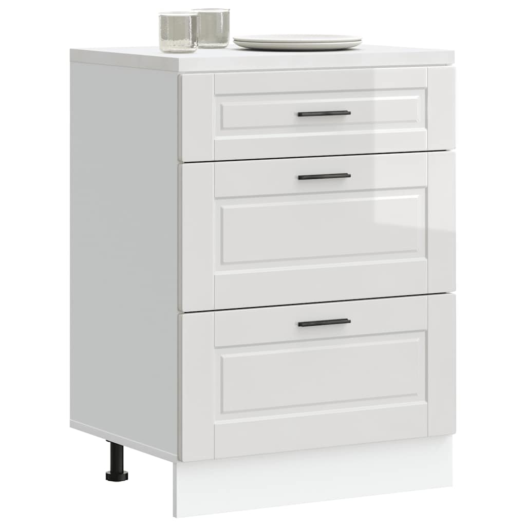 Kitchen cabinet, "Porto", glossy white, engineered wood