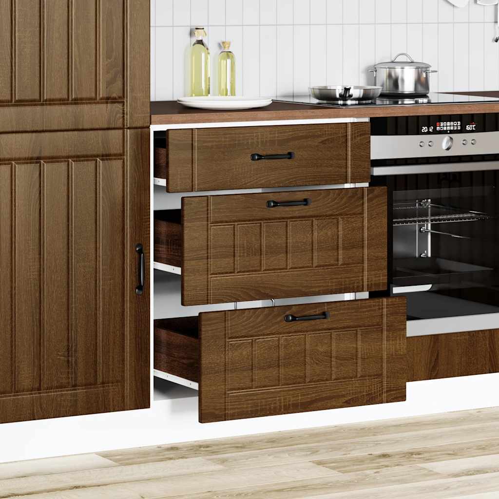 Kitchen cabinet, Lucca, brown oak, treated wood