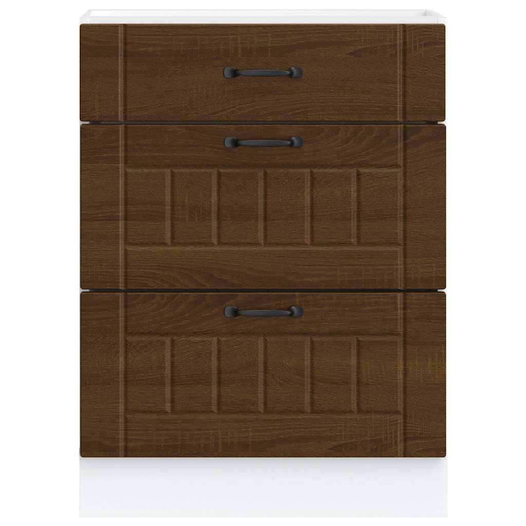 Kitchen cabinet, Lucca, brown oak, treated wood