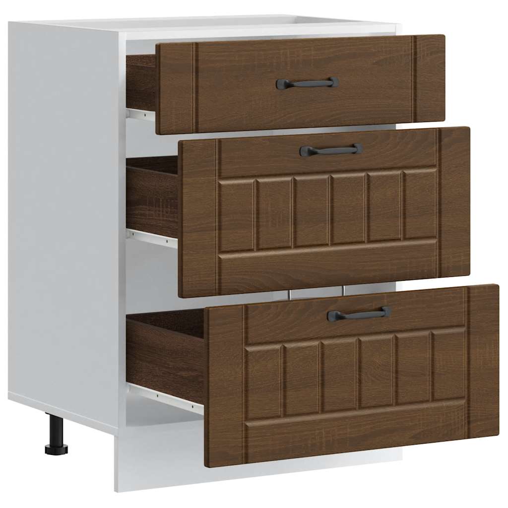 Kitchen cabinet, Lucca, brown oak, treated wood