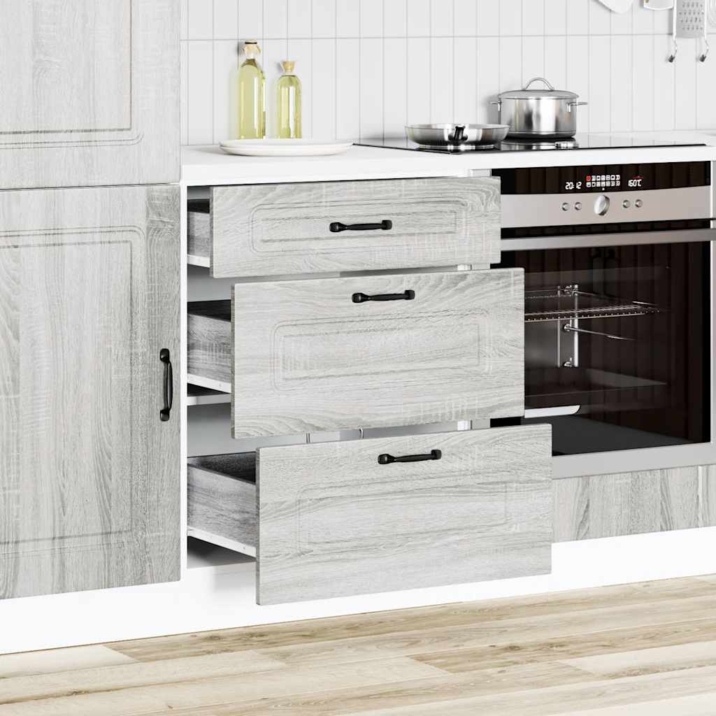 Kitchen cabinet, Kalmar, grey, engineered wood