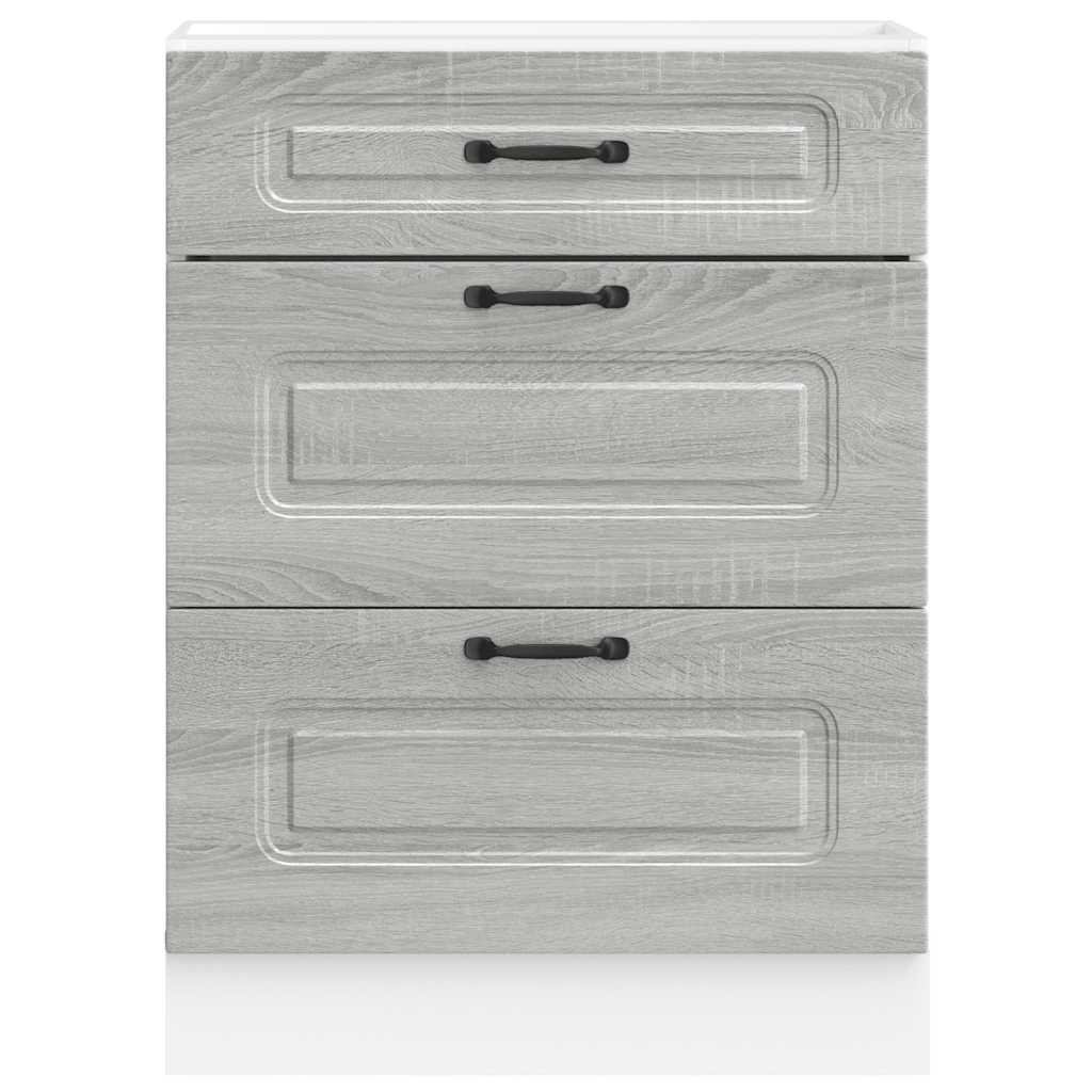 Kitchen cabinet, Kalmar, grey, engineered wood