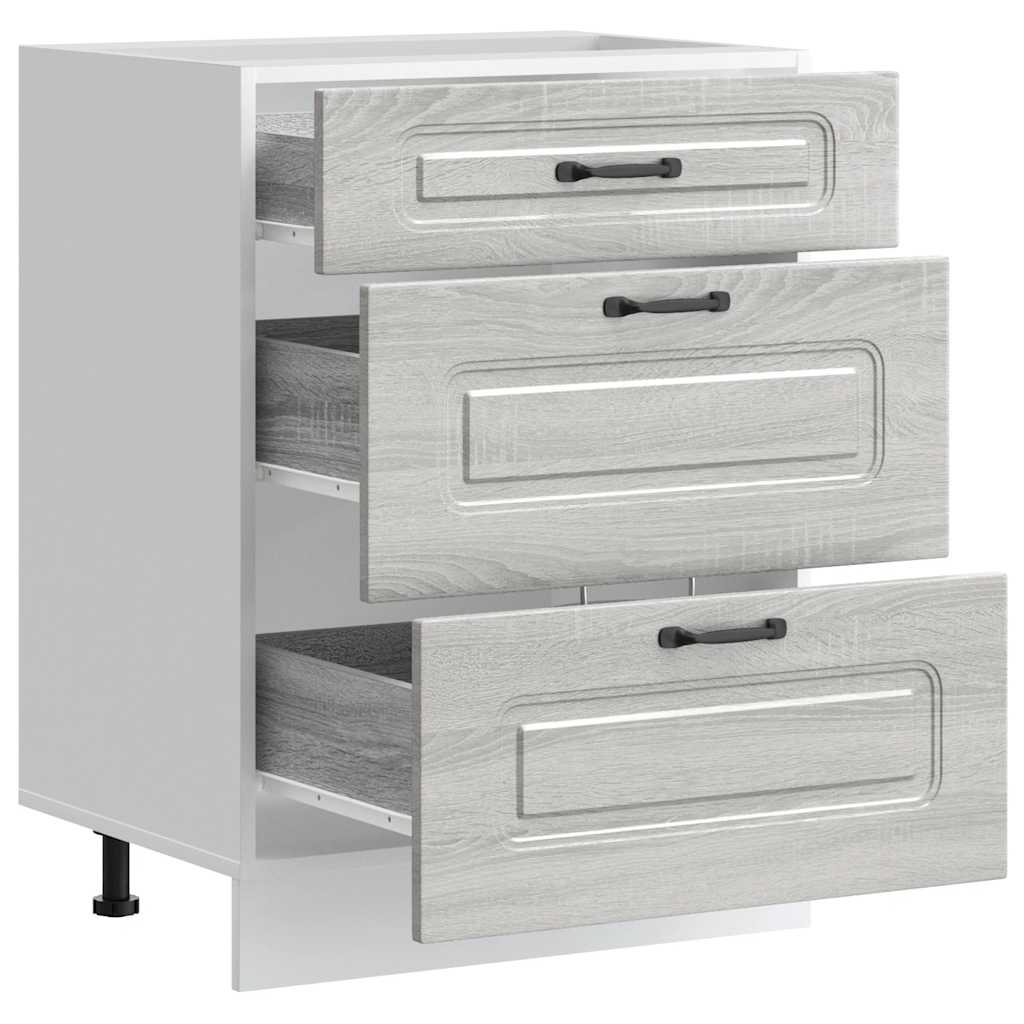 Kitchen cabinet, Kalmar, grey, engineered wood