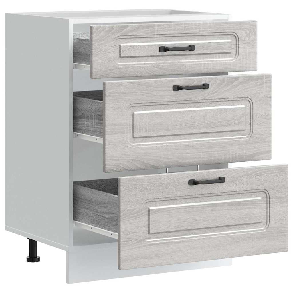 Kitchen cabinet, Kalmar, grey, engineered wood