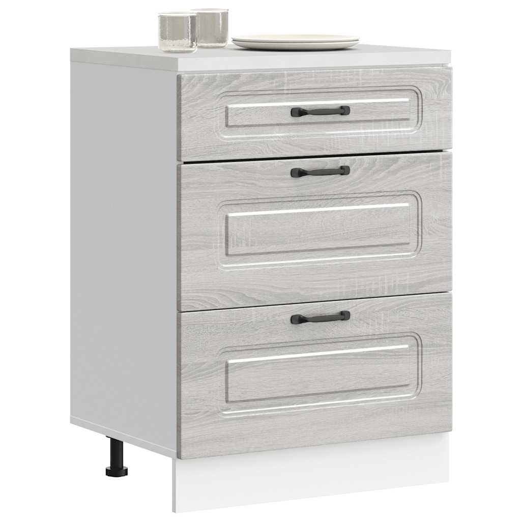 Kitchen cabinet, Kalmar, grey, engineered wood