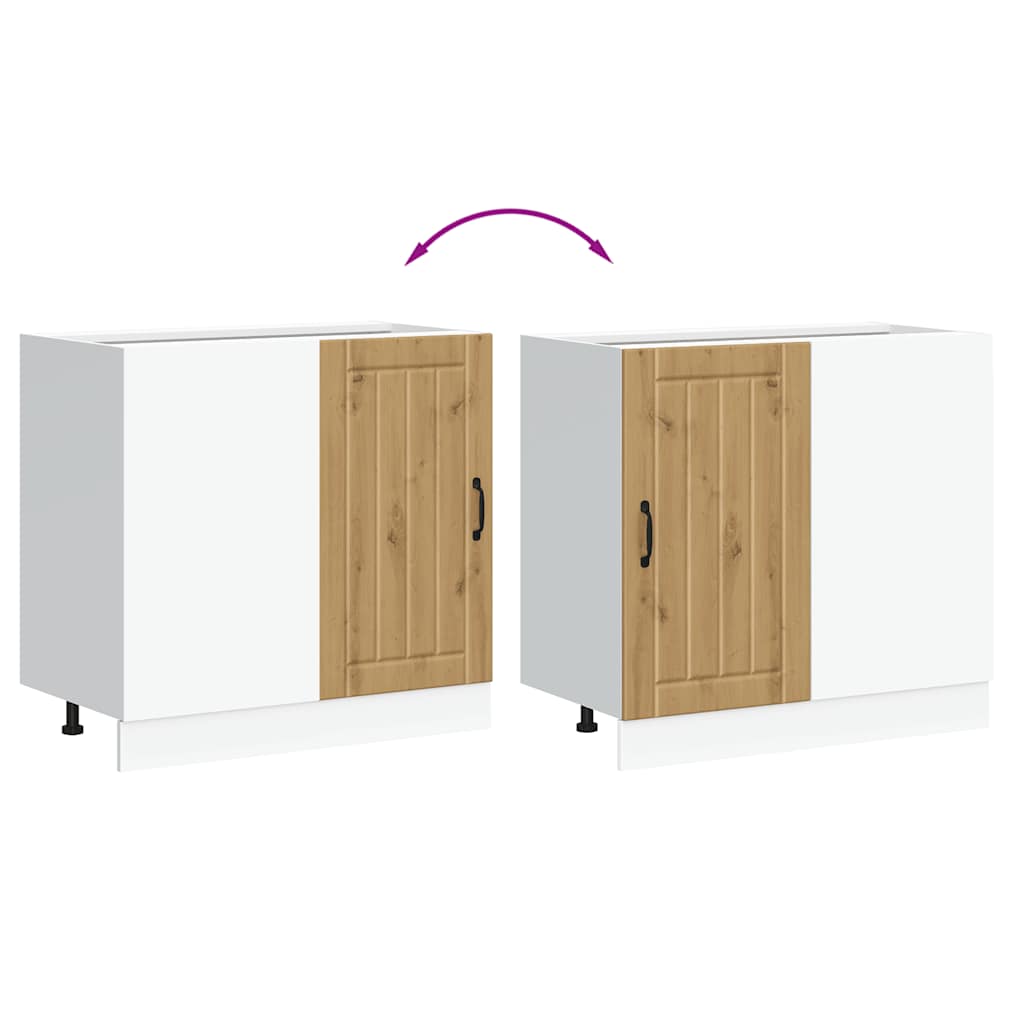Kitchen Base Cabinet "Lucca" Artisan Oak Engineered Wood
