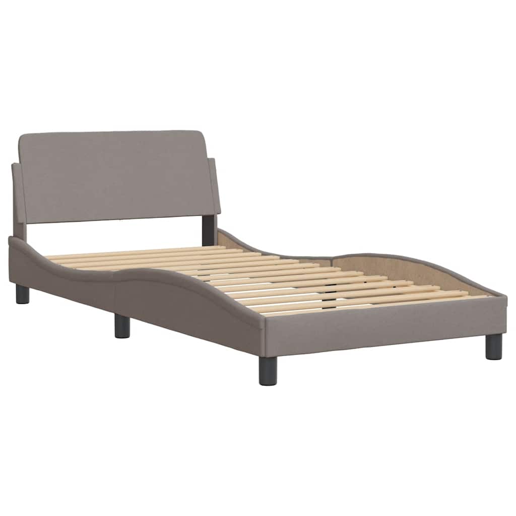 LED Bed Frame without Mattress, Taupe, 100x200 cm