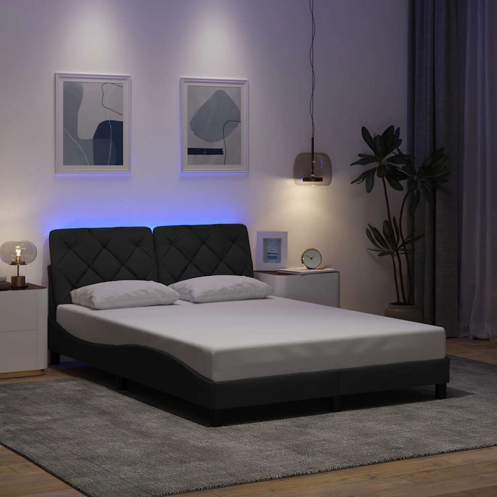 Lovos rėmas su LED be čiužinio, tamsiai pilkas, 120x200 cm