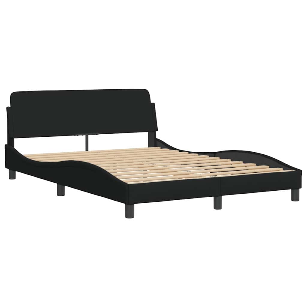 LED bed frame without mattress, black, 120x200 cm