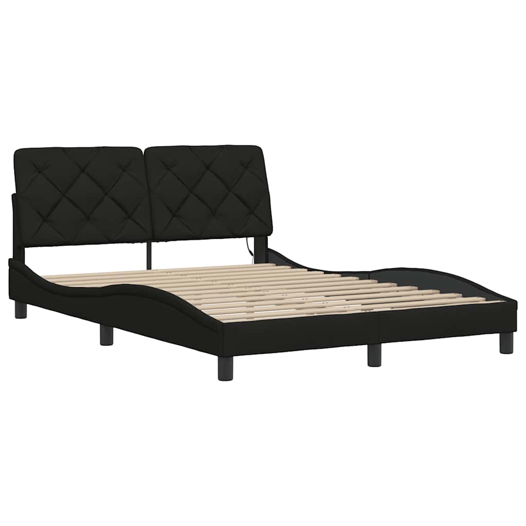 LED bed frame without mattress, black, 120x200 cm