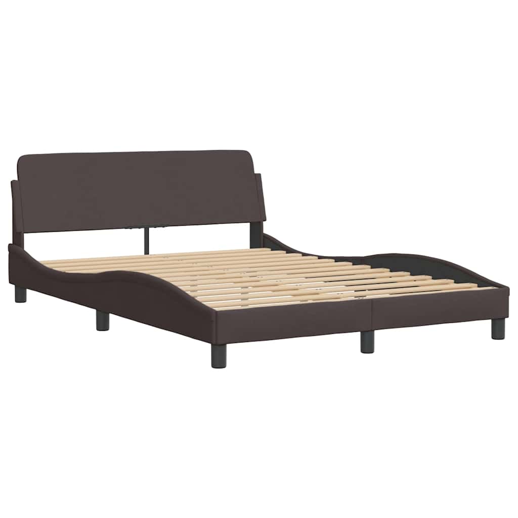 LED bed frame without mattress, dark brown, 120x200 cm