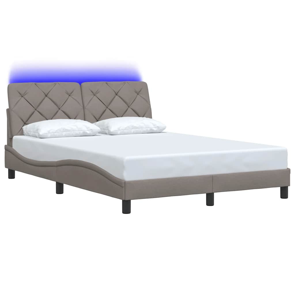 Lovos rėmas su LED be čiužinio, taupe spalvos, 120x200 cm