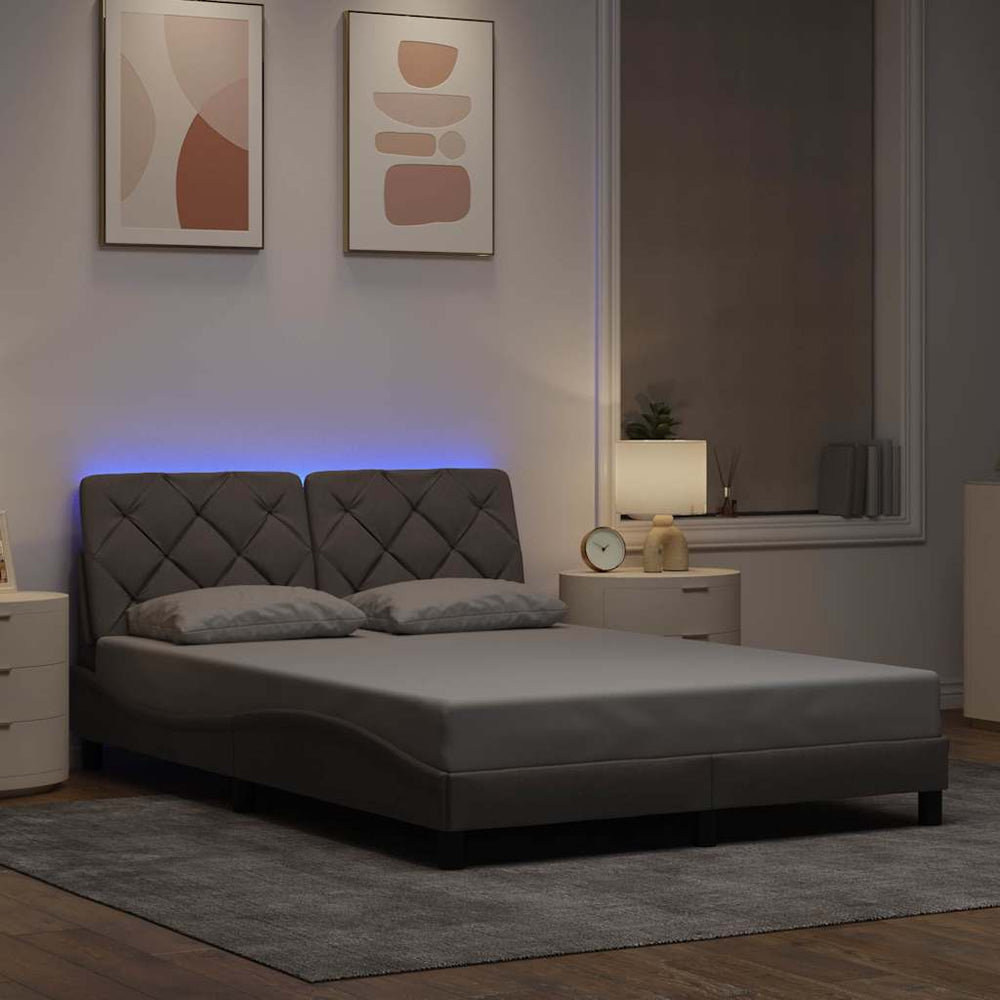 Lovos rėmas su LED be čiužinio, taupe spalvos, 120x200 cm
