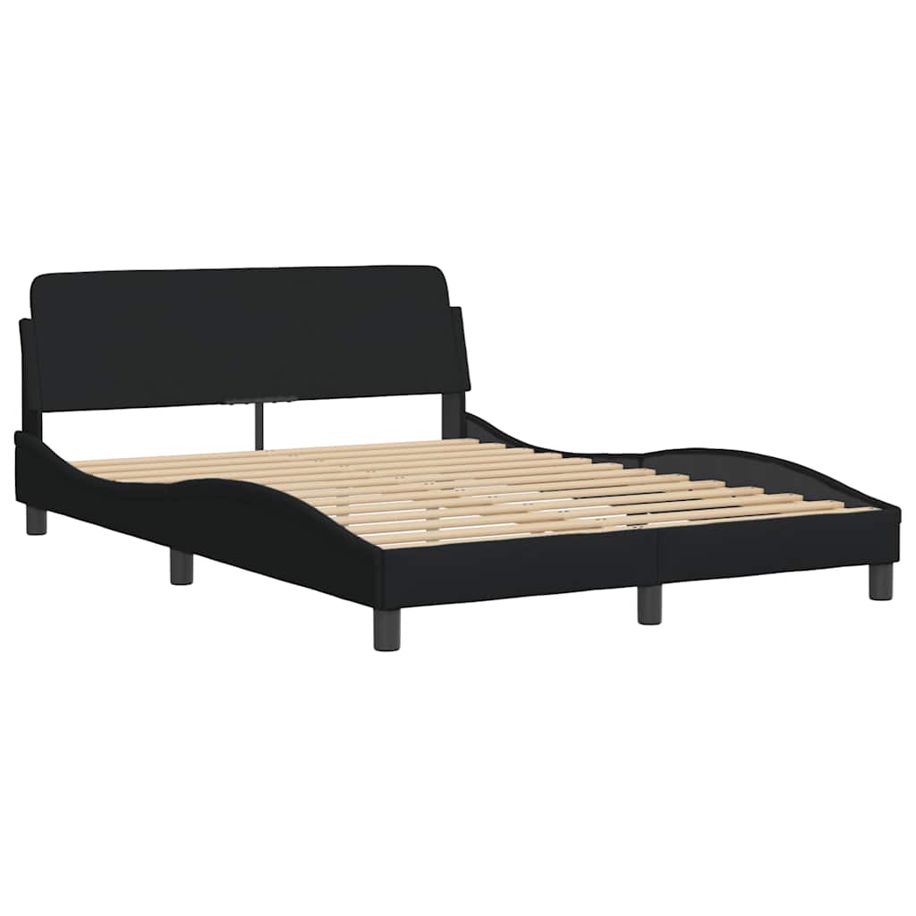 LED Bed Frame Without Mattress, Black, 140x200 cm