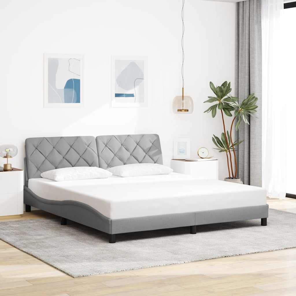 LED bed frame without mattress, light grey, 180x200 cm