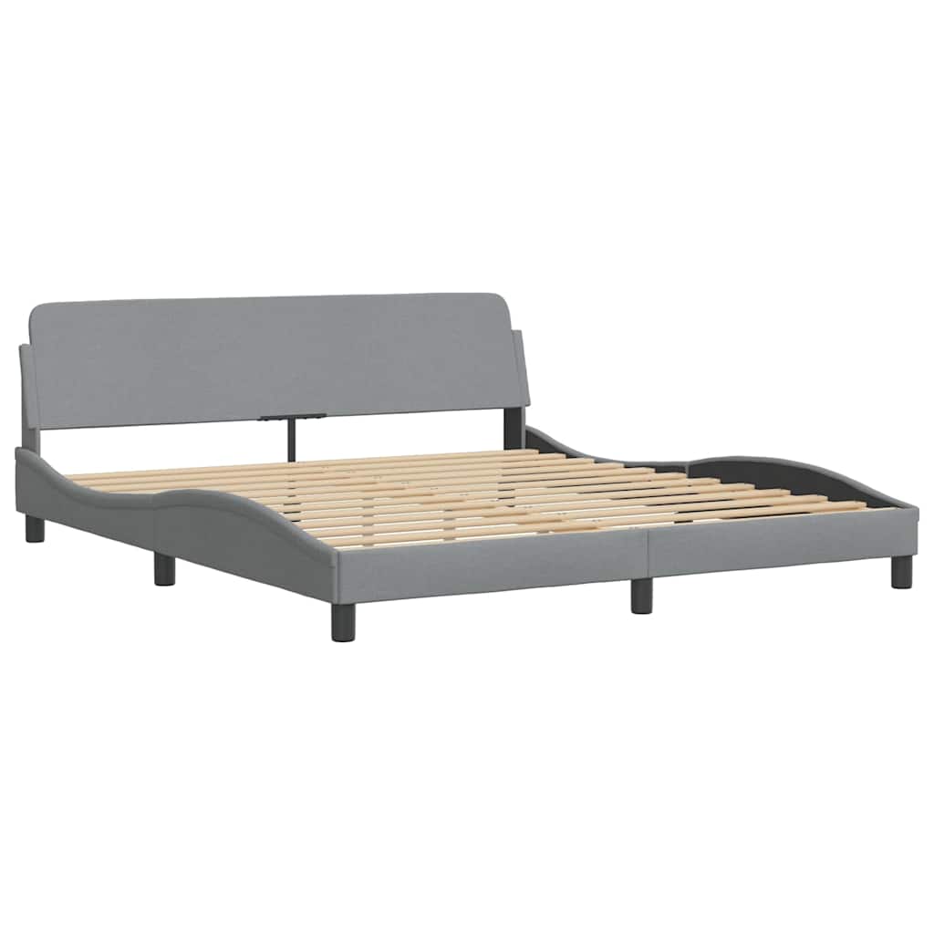 LED bed frame without mattress, light grey, 180x200 cm
