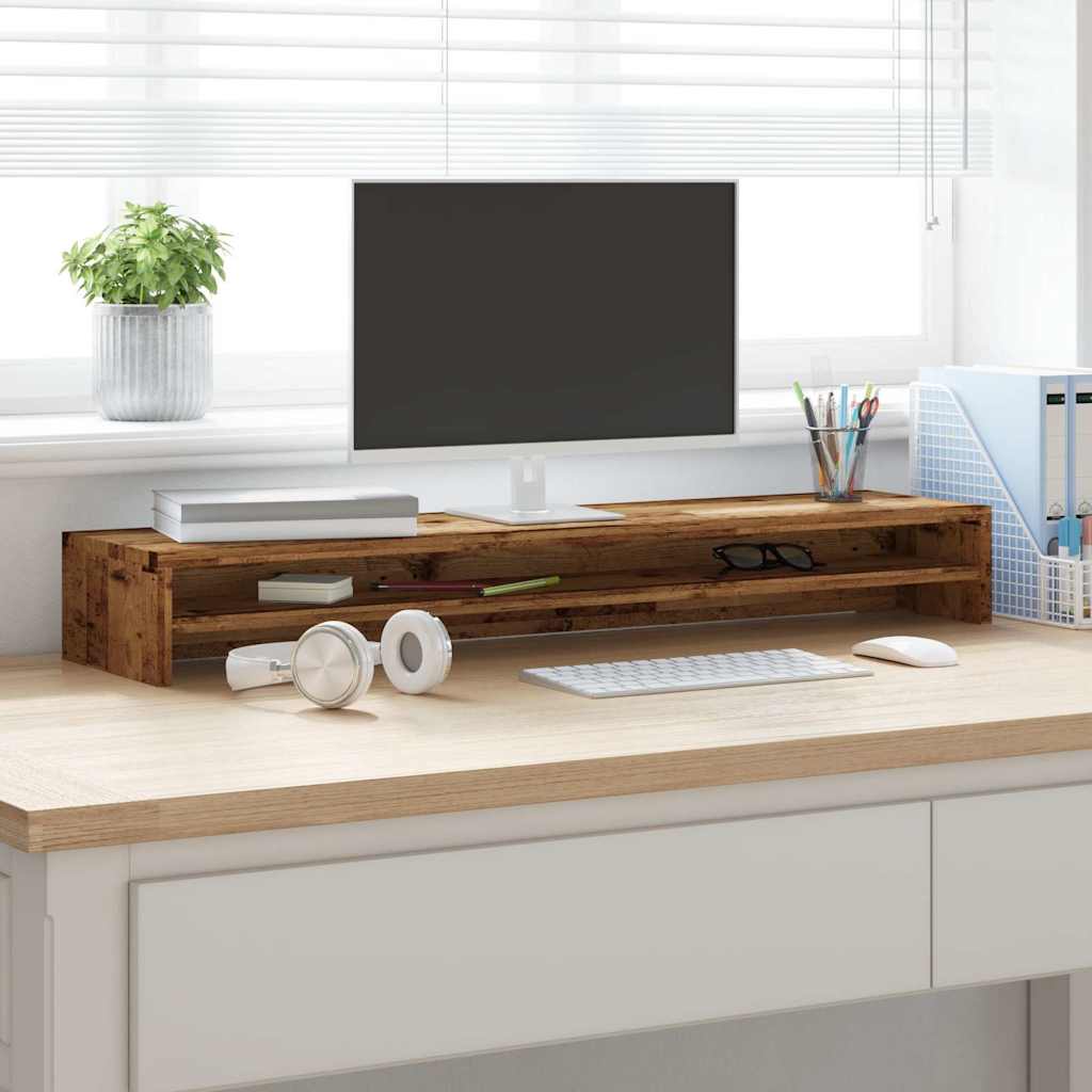 Monitor stand, reclaimed wood, 100x24x13 cm, particle board